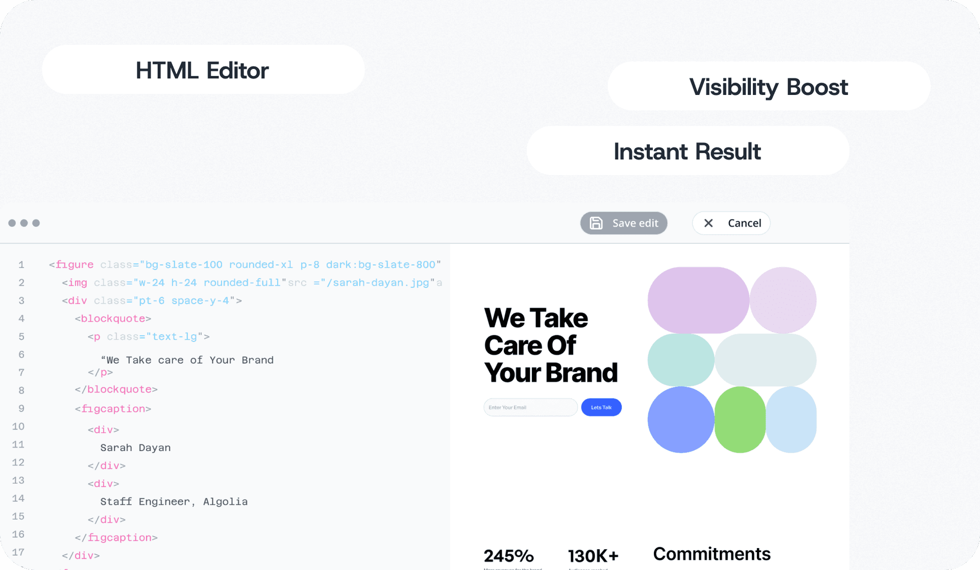 Create AI-optimized landing pages in minutes