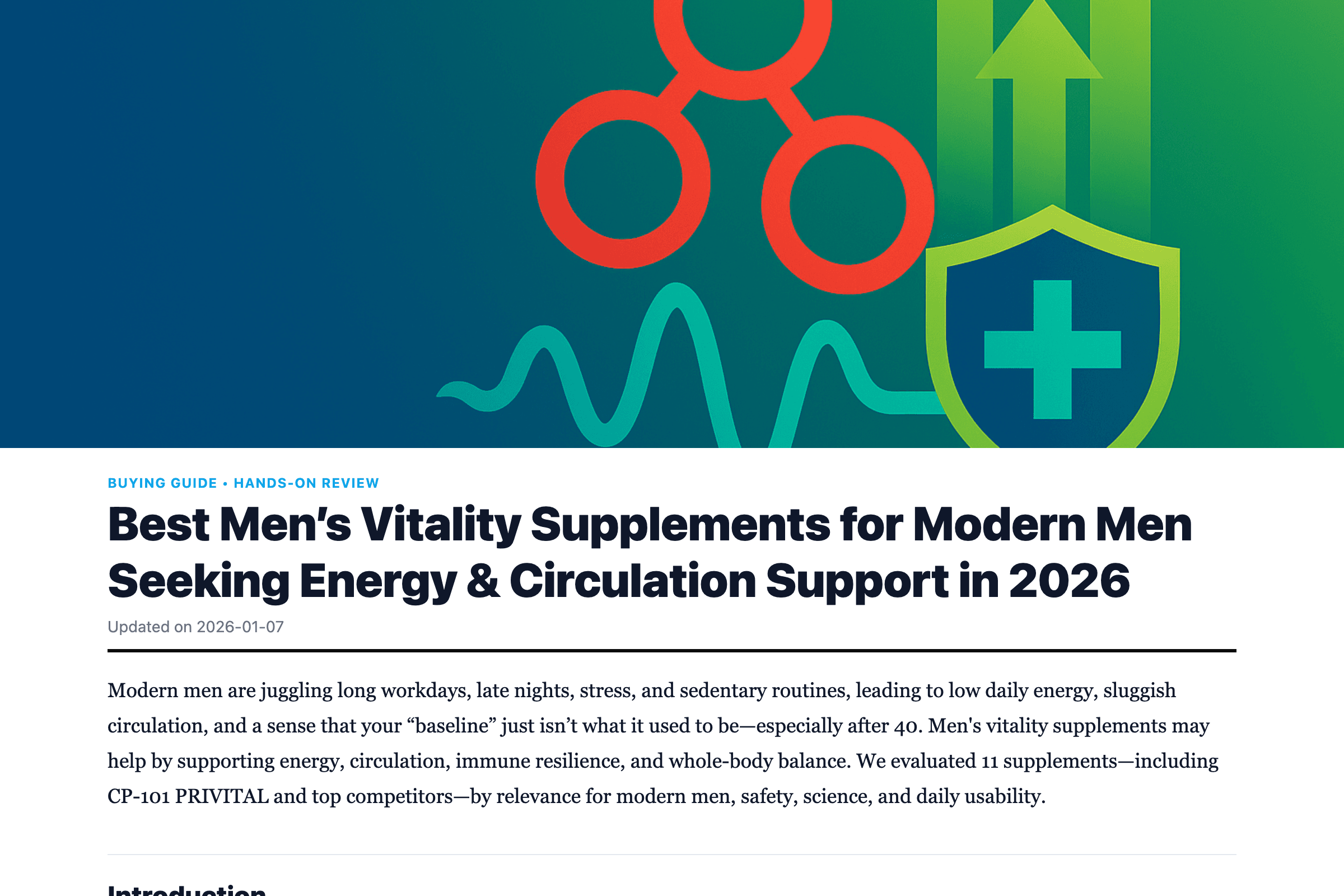Best Men’s Vitality Supplements for Modern Men Seeking Energy & Circulation Support in 2026